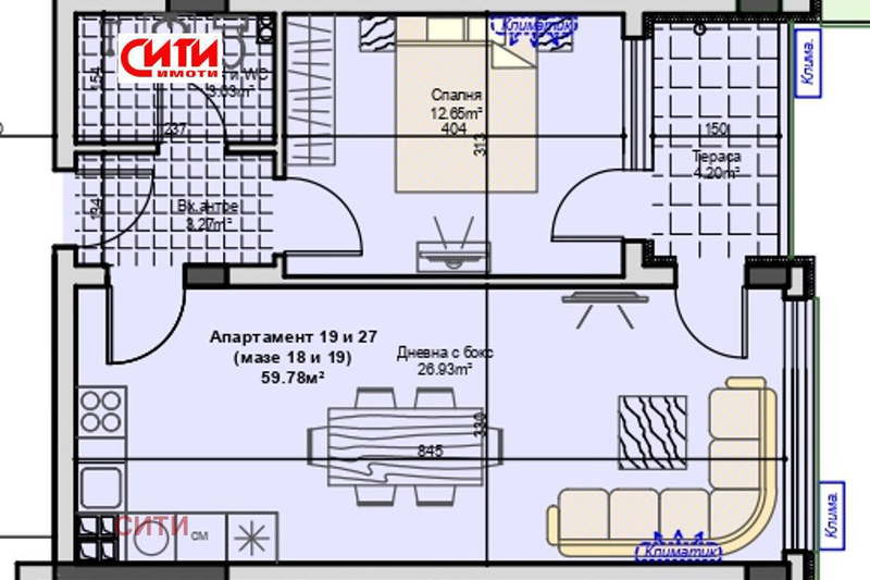 2-bedroom apartment in Stara Zagora, Jeleznik - Centyr