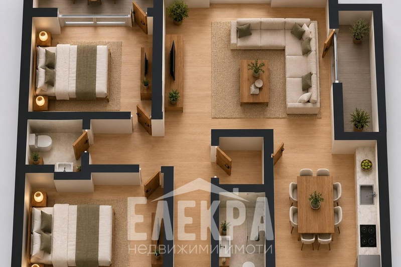 Просторен 3-стаен апартамент в Център, Варна с тераса