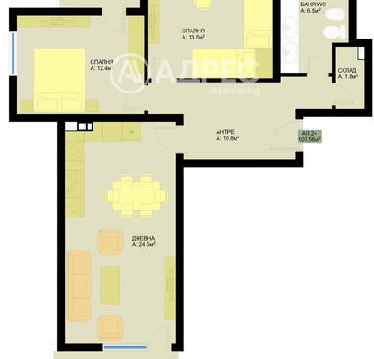 Снимка 4 — Тристаен апартамент с две тераси в Гранд Мол, Варна