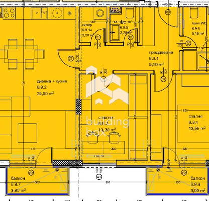 Снимка 3 — Тристаен апартамент с две тераси в Кайсиева градина, Варна