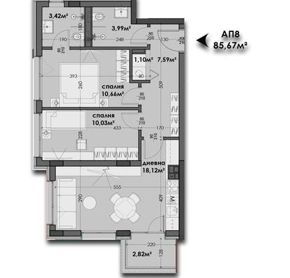 Снимка 3 — 3-стаен апартамент в Левски, Варна с асансьор и паркинг