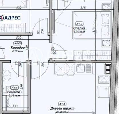 Снимка 2 — Тристаен апартамент в Погреби, Варна с балкон и асансьор