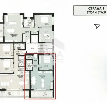 Снимка 2 — Двустаен апартамент с тераса във Виница, Варна
