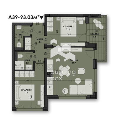 Снимка 2 — Тристаен апартамент с балкон в кв. Виница, Варна