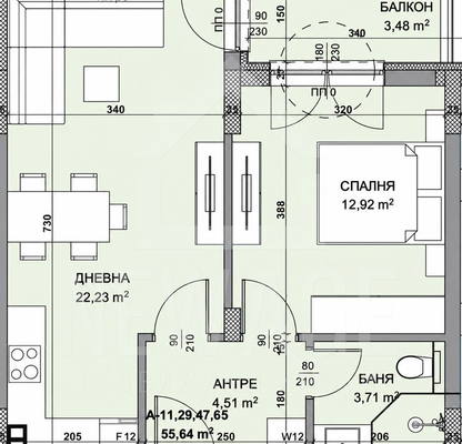 Снимка 2 — Двустаен апартамент 63 кв.м във Владислав Варненчик, Варна