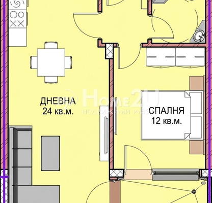 Снимка 3 — Двустаен апартамент с тераса във Владислав Варненчик, Варна