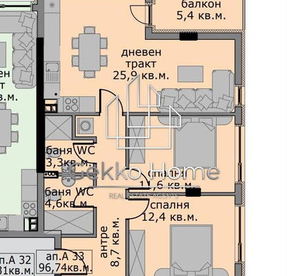Снимка 2 — Тристаен апартамент в кв. Владислав Варненчик с паркинг