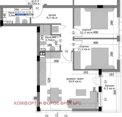 Снимка 2 — Тристаен апартамент в град Варна с модерна визия във Владислав Варненчик
