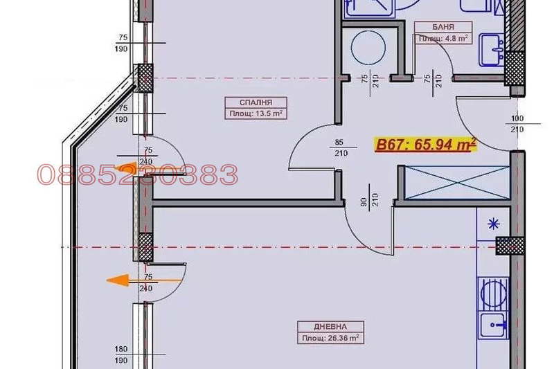 2-bedroom apartment in Varna, Vyzrajdane 1