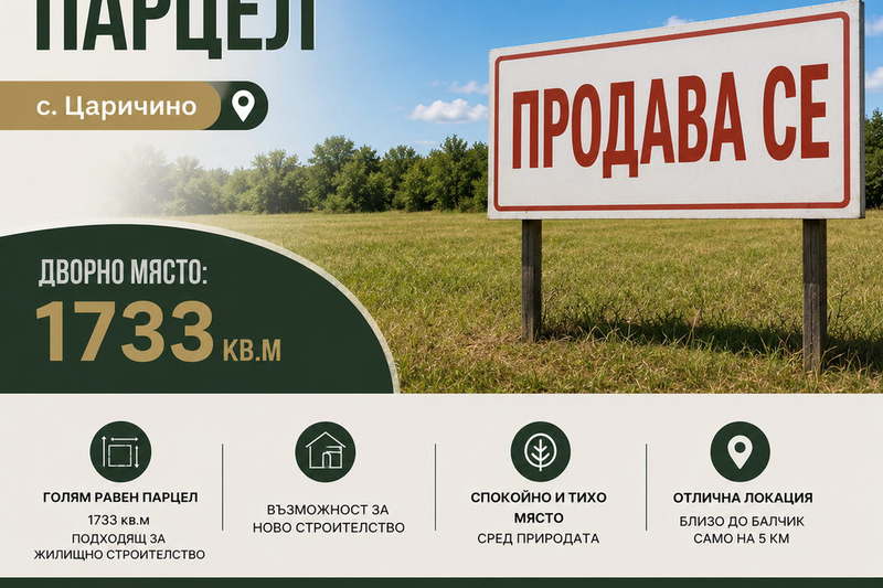 Plot in Oblast Dobrich, Carichino