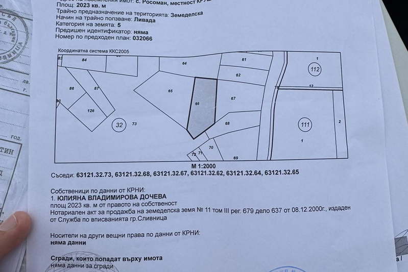 Земеделски имот в София, с. Росоман
