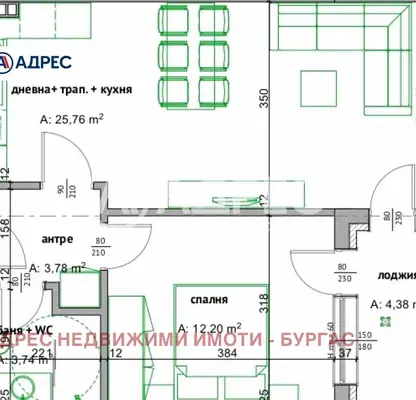 Снимка 2 — Двустаен апартамент в Бургас, Мадика, с асансьор