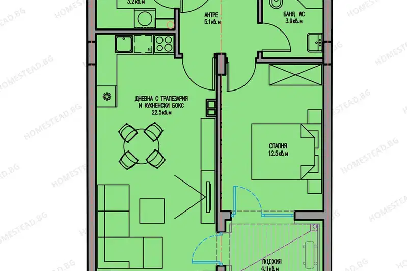 Two-room apartment in Madika, Burgas with functional layout