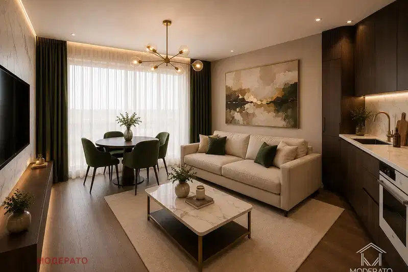 Three-room apartment in Meden Rudnik, Burgas with park view