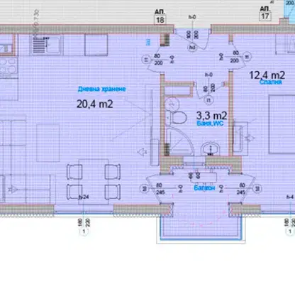 Photo 4 — Two-room apartment in Sarafovo with terrace and elevator