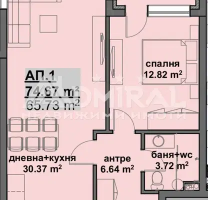 Снимка 2 — Двустаен апартамент в Славейков, Бургас с паркомясто