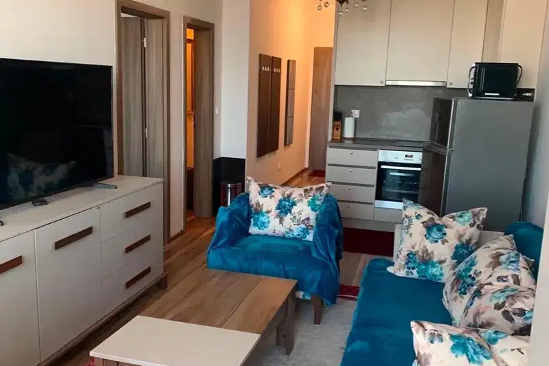 Two-room apartment in Zornitsa with terrace and elevator