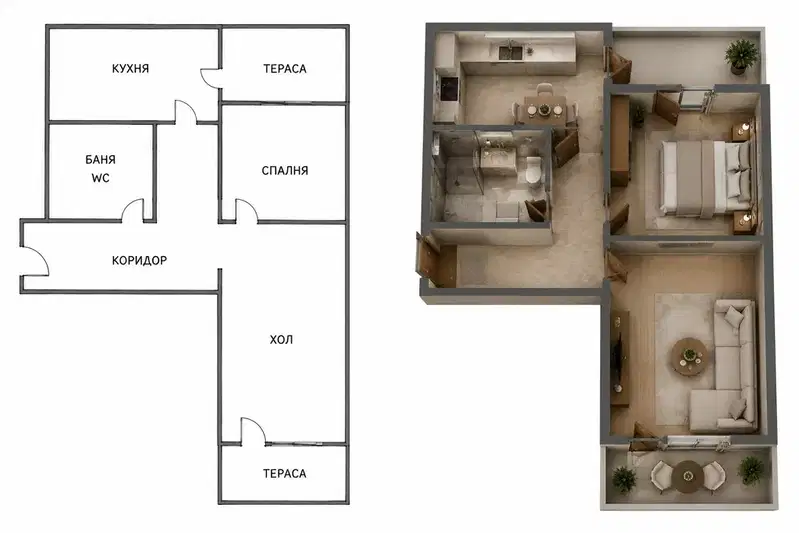 2-bedroom apartment in Gabrovo, Mladost