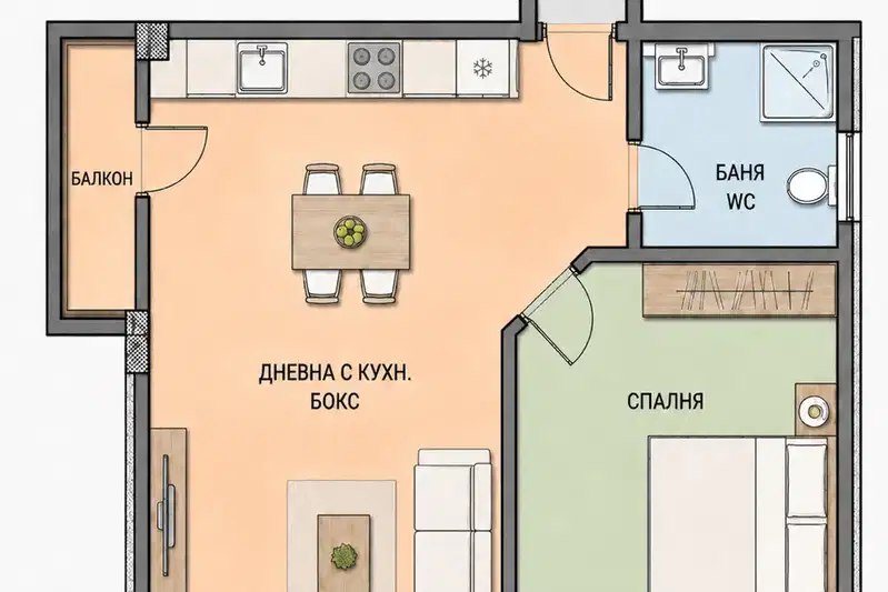 2-bedroom apartment in Plovdiv, Hisarya