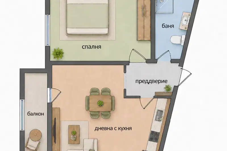 2-bedroom apartment in Plovdiv, Hisarya