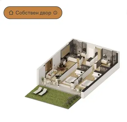 Снимка 2 — Тристаен апартамент в к.к. Чайка
