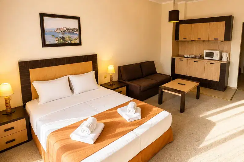 Studio apartment on the first line in Sunny Beach resort