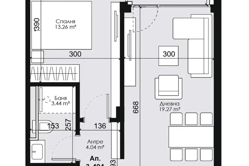 2-bedroom apartment in Sofia, Kostinbrod