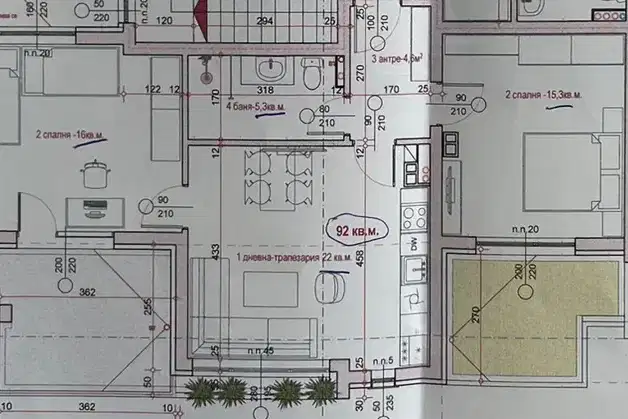 3-bedroom apartment in Pazardjik, Centyr