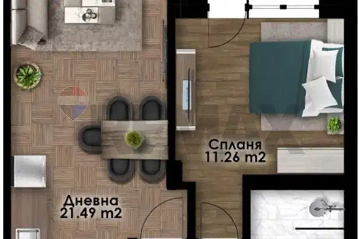 Двустаен апартамент в Беломорски с тераса и гледка към Родопите