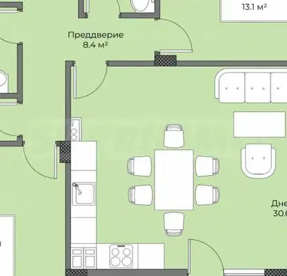 Photo 2 — Three-room apartment with terrace in Belomorski, Plovdiv