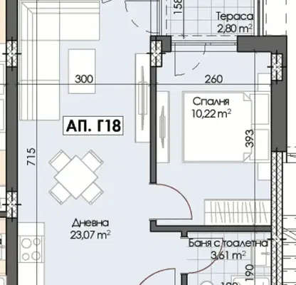 Снимка 3 — Двустаен апартамент с тераса в Северен, Пловдив