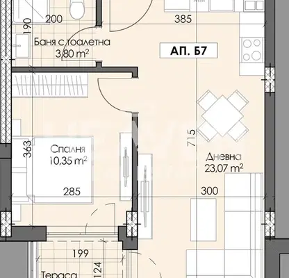 Photo 2 — Two-room apartment in Gagarin, Plovdiv with terrace