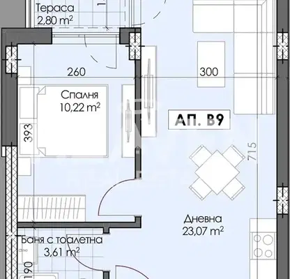 Photo 2 — Two-room apartment in Gagarin, Plovdiv with terrace