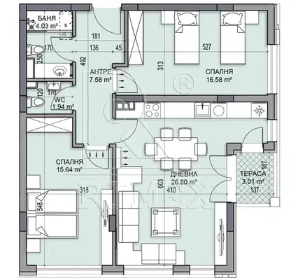Photo 2 — Three-room apartment with southeast aspect in Gagarin, Plovdiv