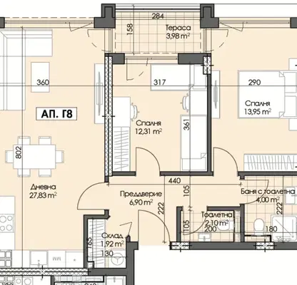 Photo 3 — Three-room apartment in Severen, Plovdiv with terrace