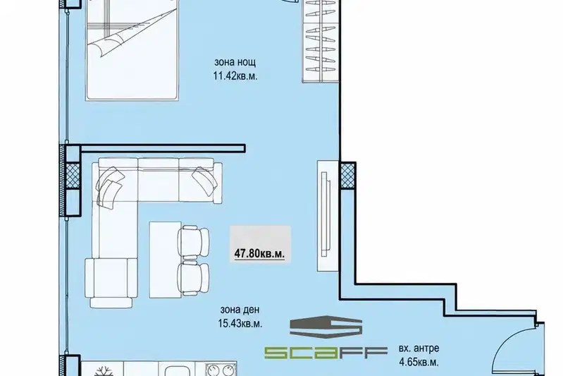 One-room apartment in Hristo Smirnenski with terrace and elevator