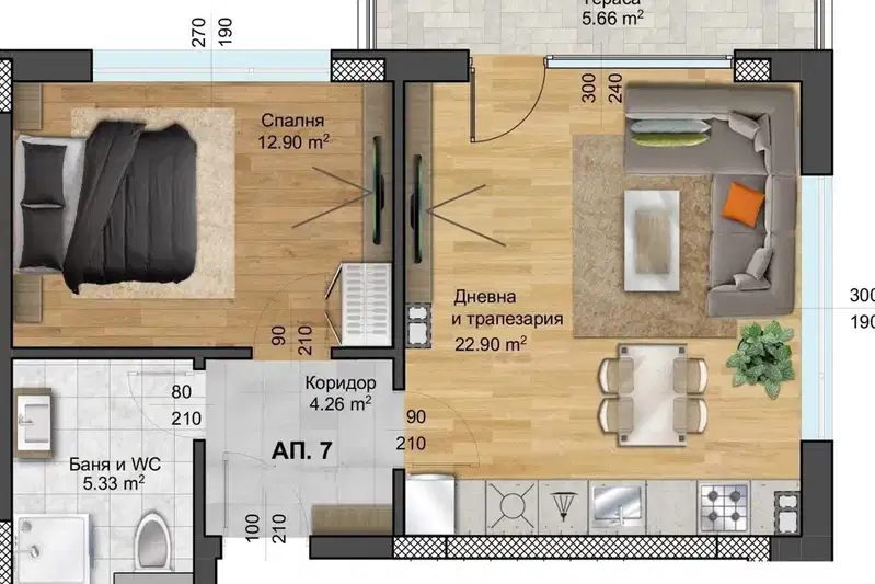 2-bedroom apartment in Plovdiv, Hristo Smirnenski