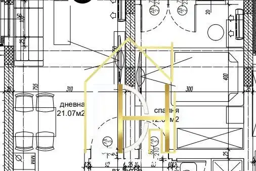 Двустаен апартамент в кв. Христо Смирненски с тераса