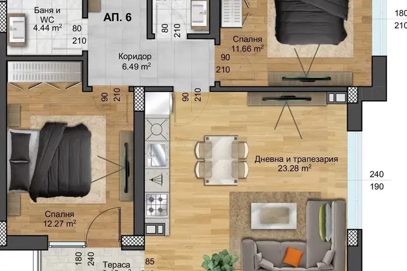 3-bedroom apartment in Plovdiv, Hristo Smirnenski