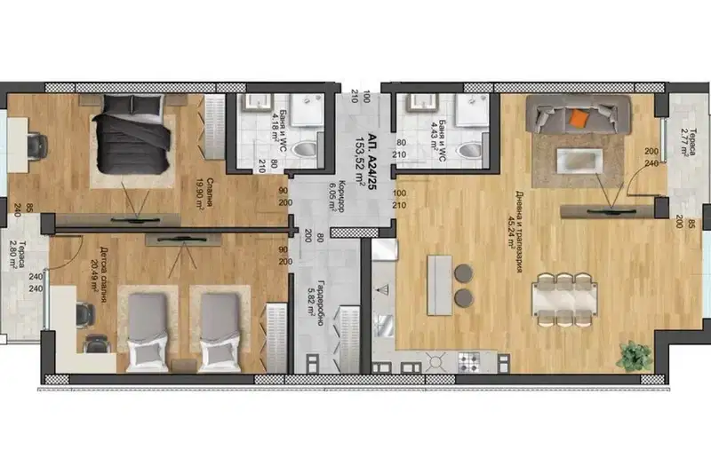 3-bedroom apartment in Plovdiv, Hristo Smirnenski