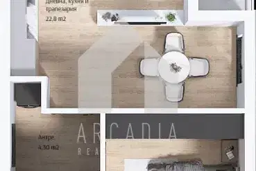 Двустаен апартамент в Каменица 2 с тераса, Пловдив