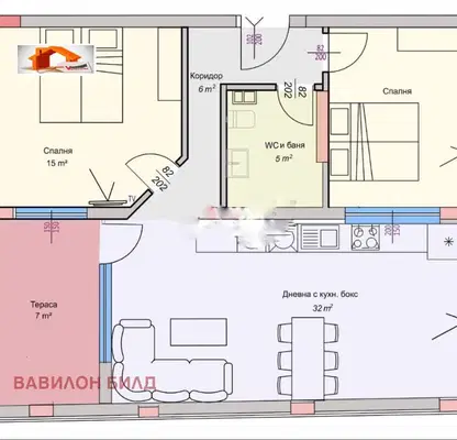 Photo 2 — Three-room apartment with terrace in Komatevski vazel, Plovdiv