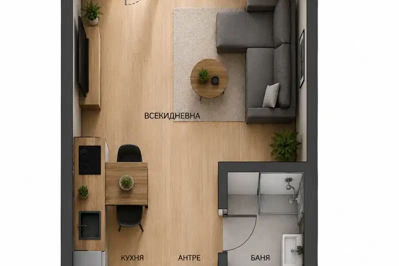 1-bedroom apartment in Plovdiv, Kyrshiyaka