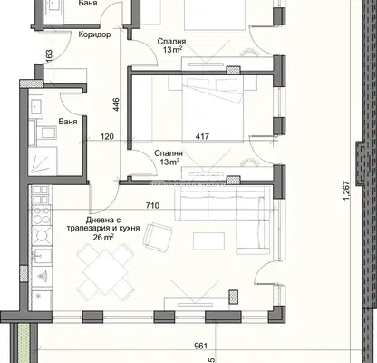 Photo 3 — Three-room apartment in Karsiyaka with panoramic terrace