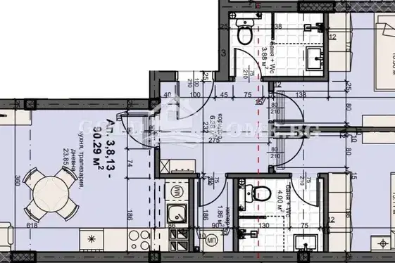 Three-room apartment in Karshiyaka with two terraces and parking space