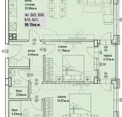 Photo 2 — Three-room apartment in Karsiyaka, Plovdiv with functional layout