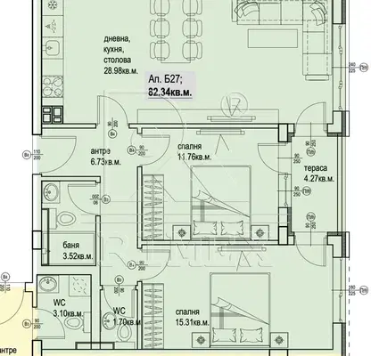 Photo 2 — Three-room apartment with functional layout in Karshiyaka, Plovdiv