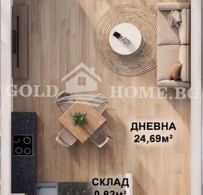 Снимка 2 — Едностаен апартамент в Кючук Париж, Пловдив с тераса