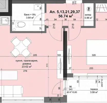 Снимка 4 — Двустаен апартамент с тераса в Кючук Париж, Пловдив
