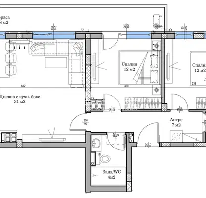 Photo 3 — Spacious 3-room apartment in Kyuchuk Parizh, Plovdiv with terrace